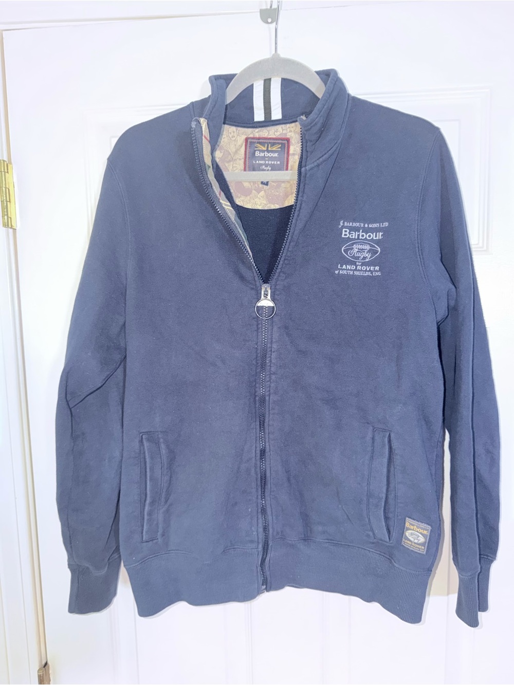 Barbour x Land Rover Rugby men's Navy Zip-Up Jacket medium